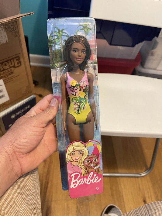 Mattel Beach Barbie African American Doll in Swimsuit New In Packaging 2019