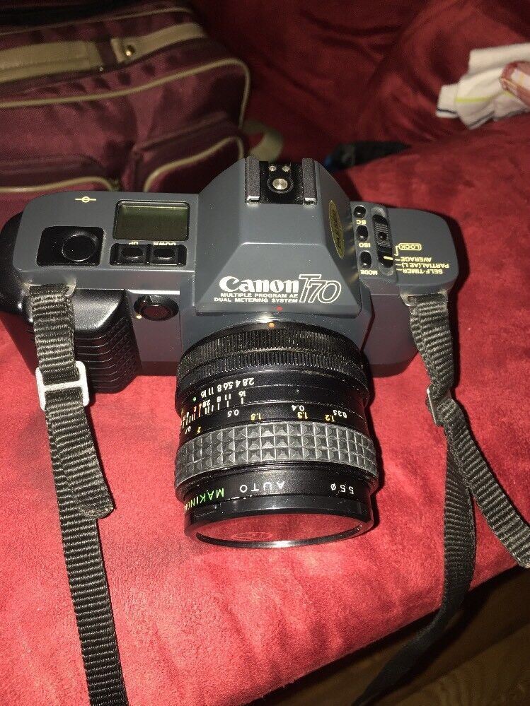 CANON T70 BLACK, With Makinon 28mm Lens