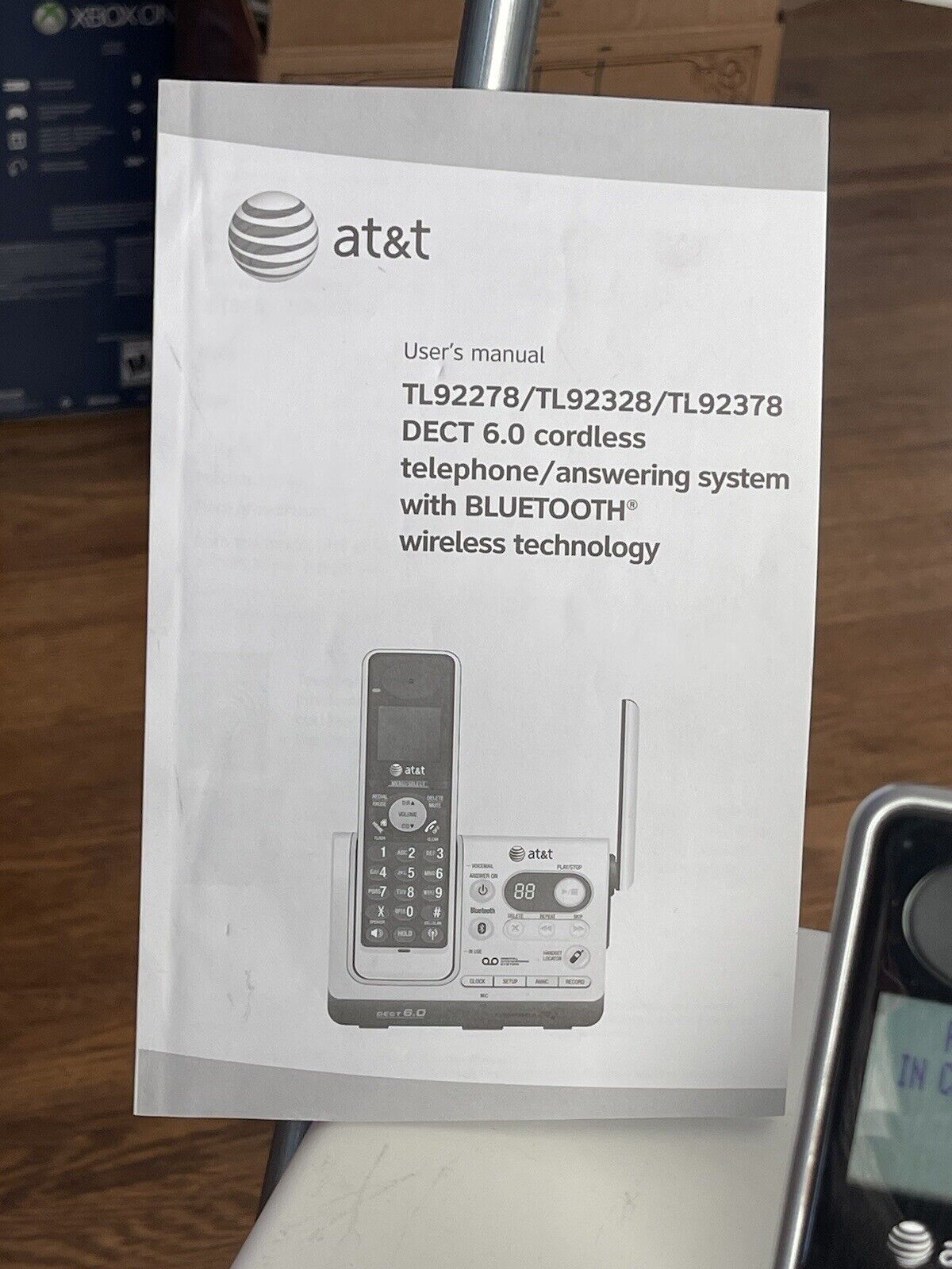 AT&T TL92378 DECT 6.0 Cordless Phone Answering System, Bluetooth, 3 Handsets