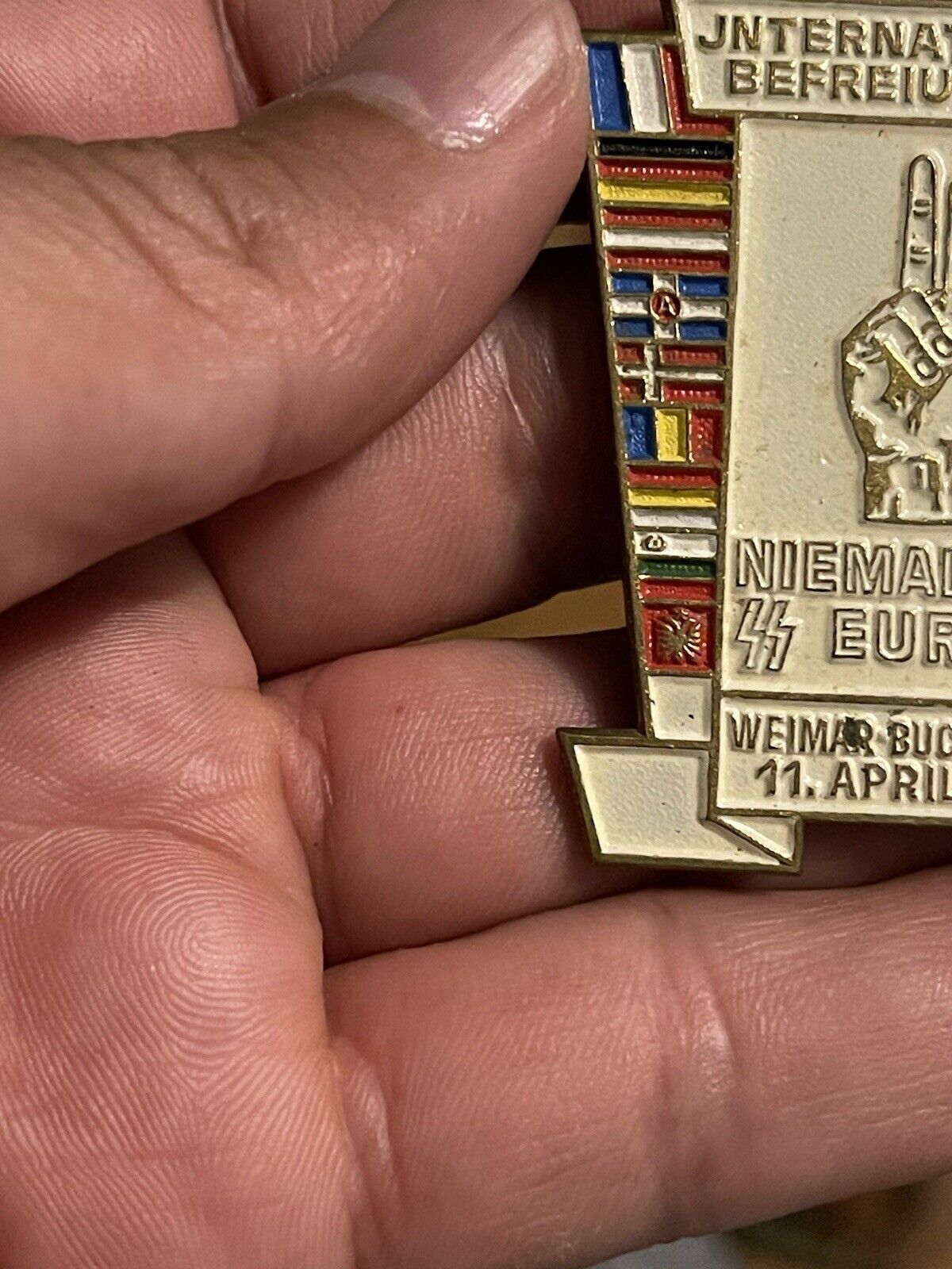 East Germany DDR 1954 Liberation of Weimar-Buchenwald Camp,Memorial Pin Badge (8