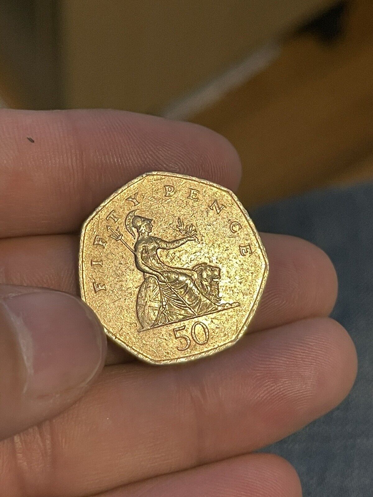 1997 Queen Elizabeth II DG-REG-FD 50 Fifty Pence Coin Vintage