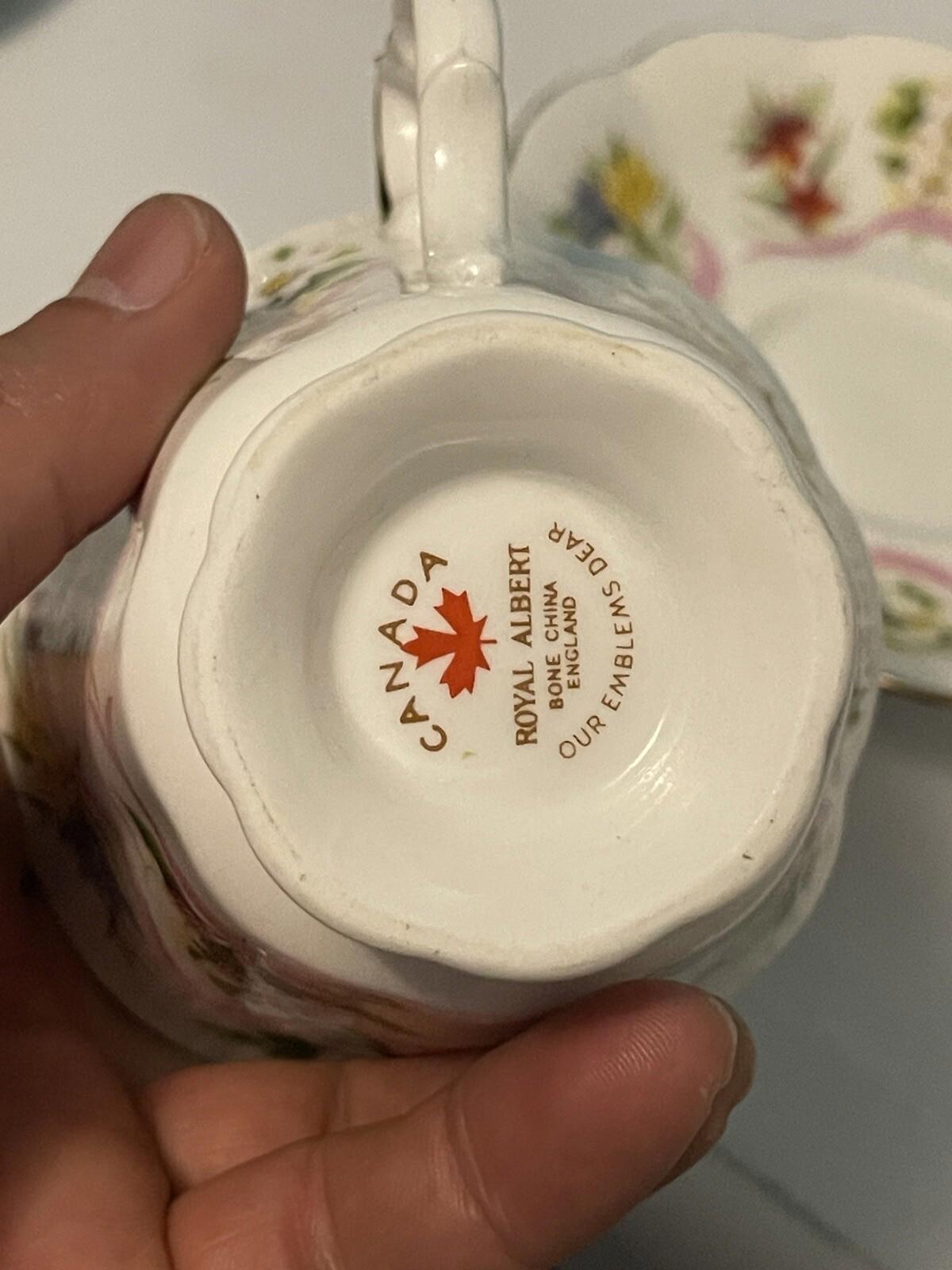 Royal Albert Cup & Saucer Canada “Our Emblems Dear” Bone China