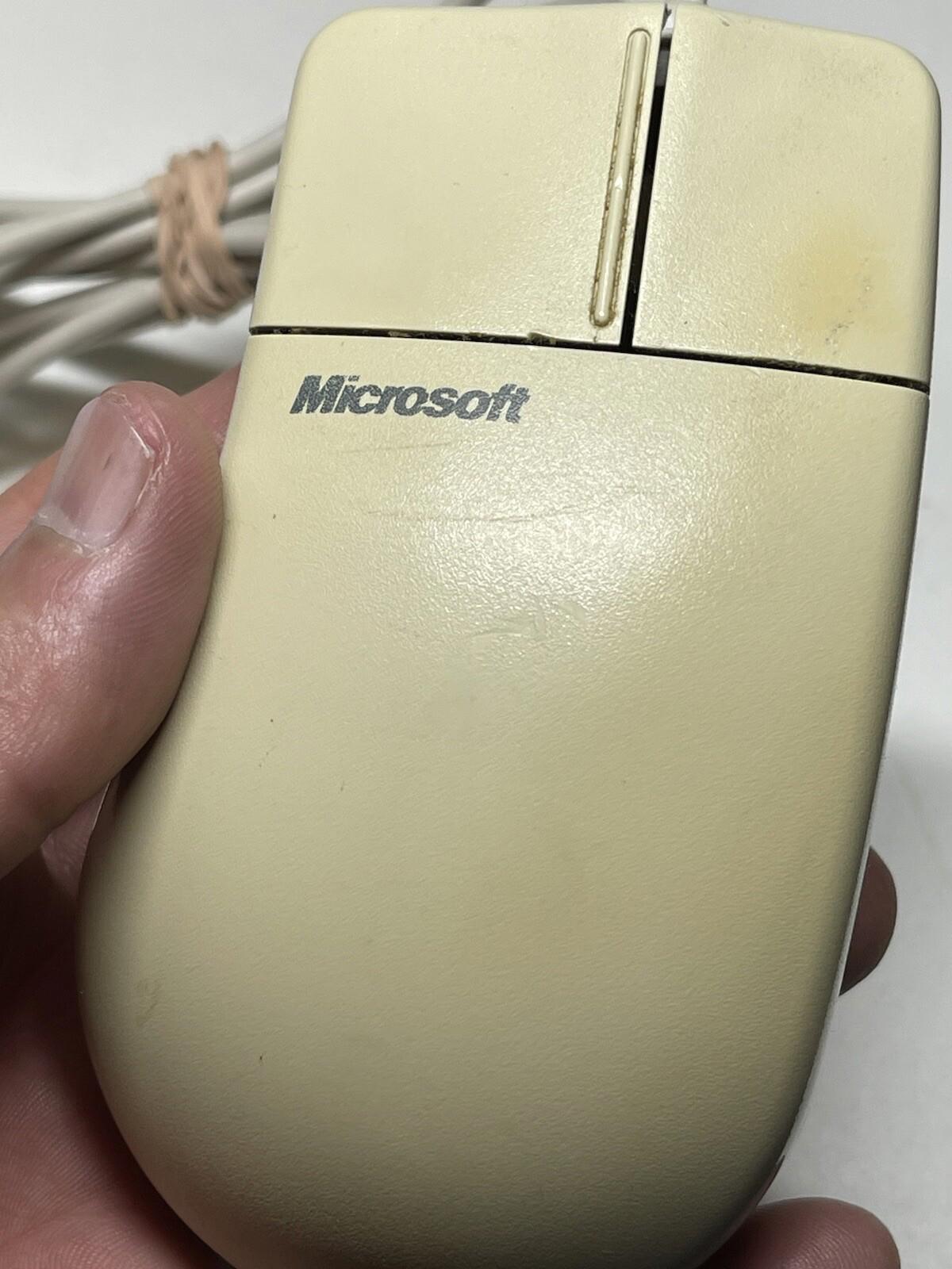 Microsoft Serial Mouse 2.0a Wired Mechanical Roller Ball 2-Button Vintage (21)