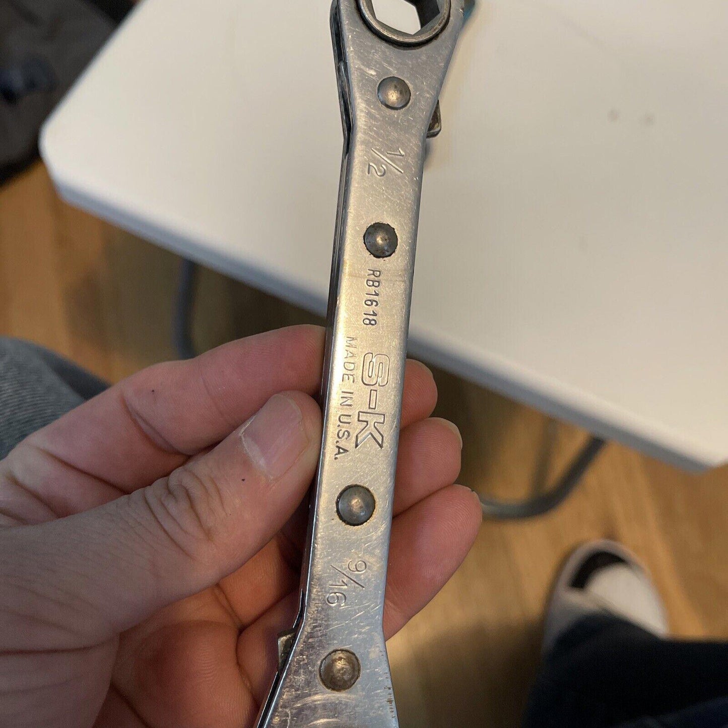 Vintage X2 , S-K  SAE  Ratcheting Box End Wrenches- 6pt- RB1618,RB1214 (12)