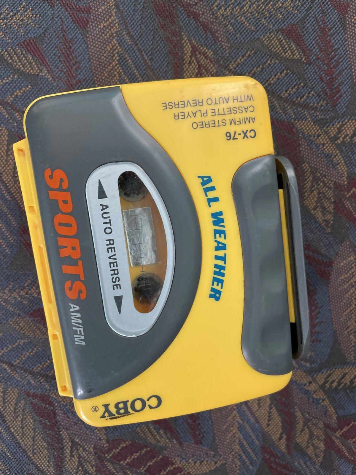 Coby All-Weather AM/FM Radio & Cassette Player Sports CX-76 Yellow