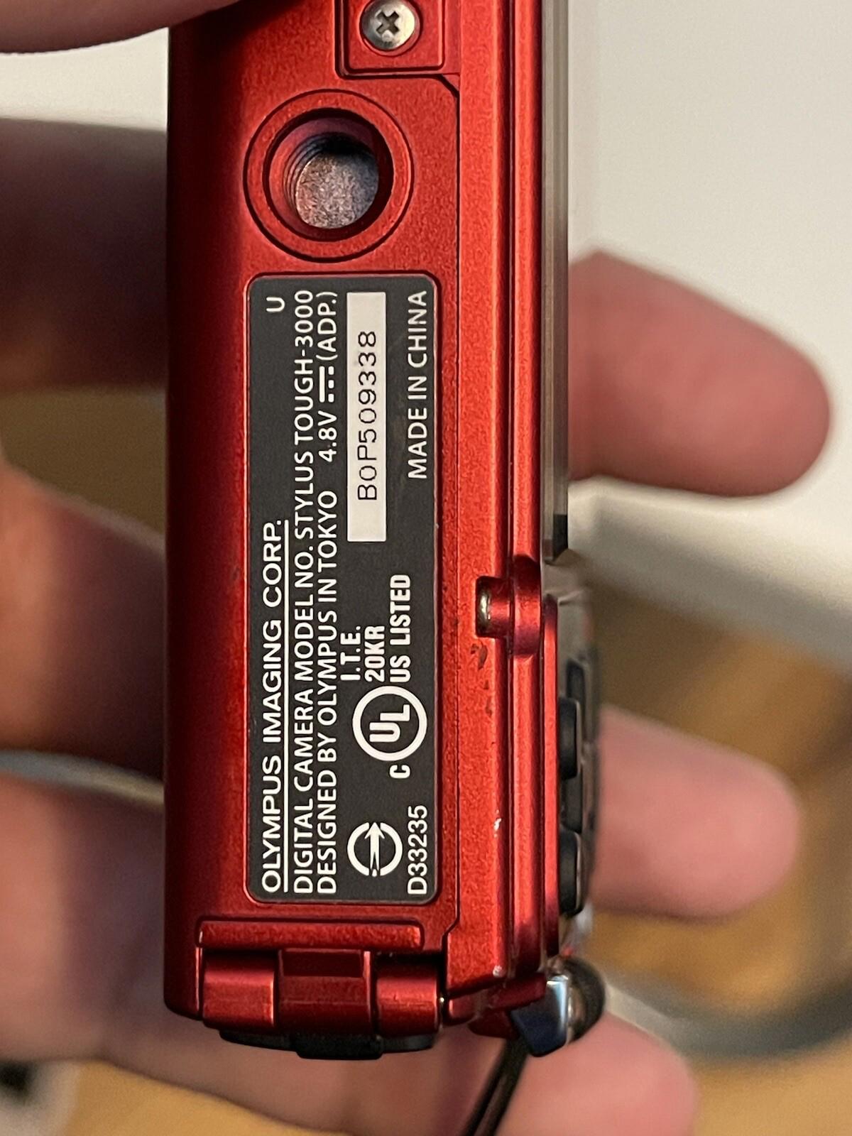 Olympus Stylus Tough 3000 µTough 3000 12.0MP Digital Camera - Red (6)