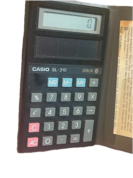 Vintage Casio SL-310 Electronic Calculator Super Solar Cell  20 Lux