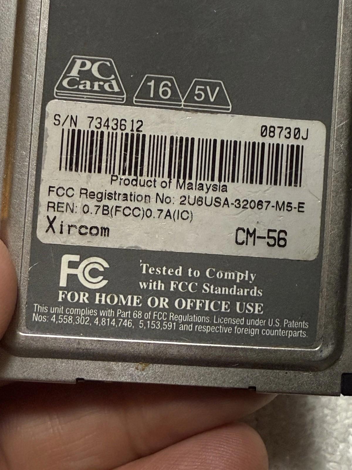 Xircom Credit Card Modem 56T for Vintage Laptops (CM56T) And Netgear