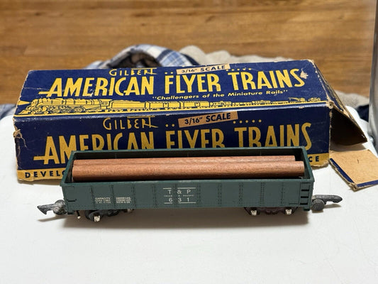 Vintage S Gauge American Flyer #631 T&P Texas & Pacific Gondola In Box