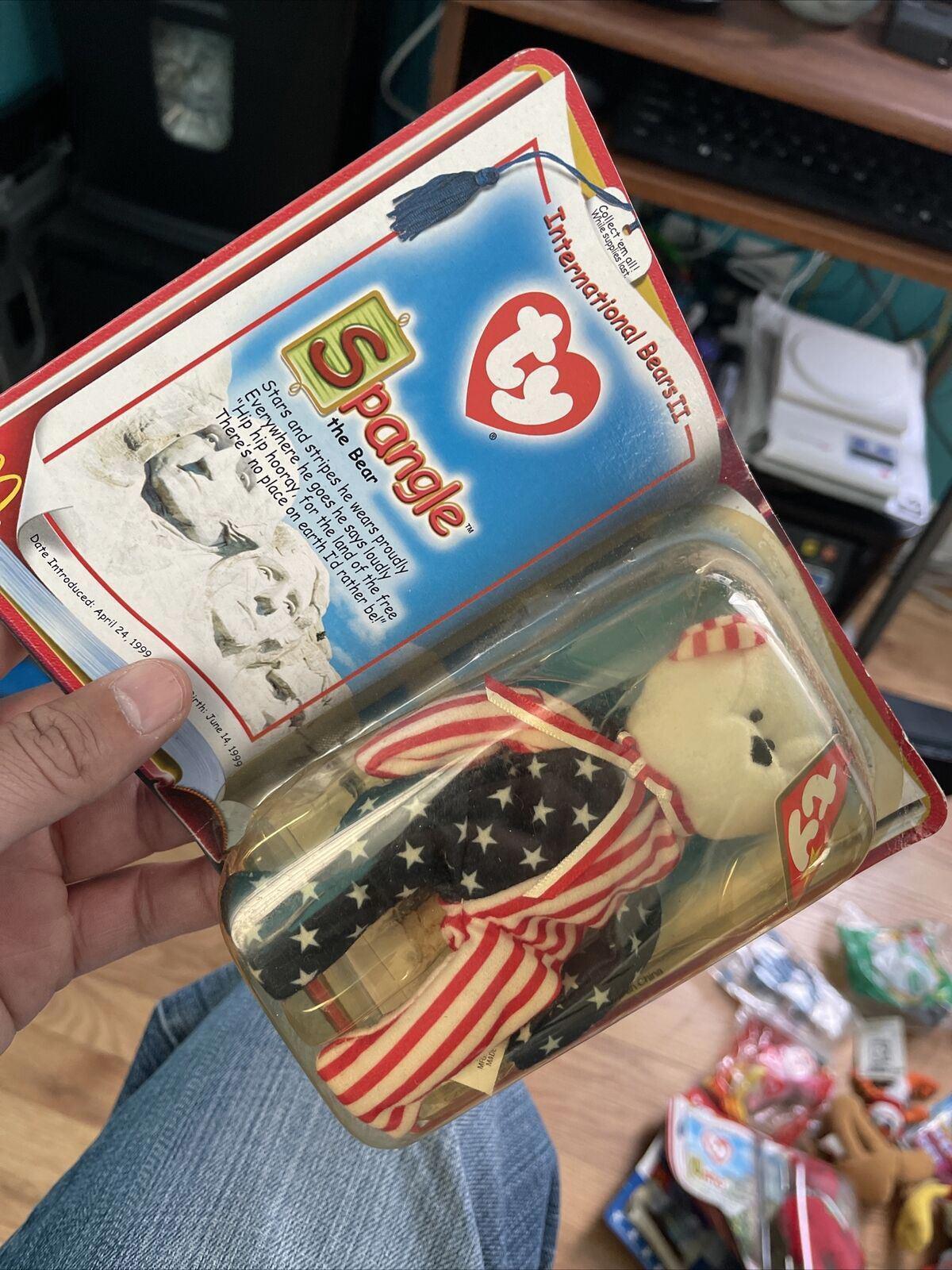 Ty Beanie Babies-Rare! Spangle The Bear - McDonalds - 1999 in original packaging