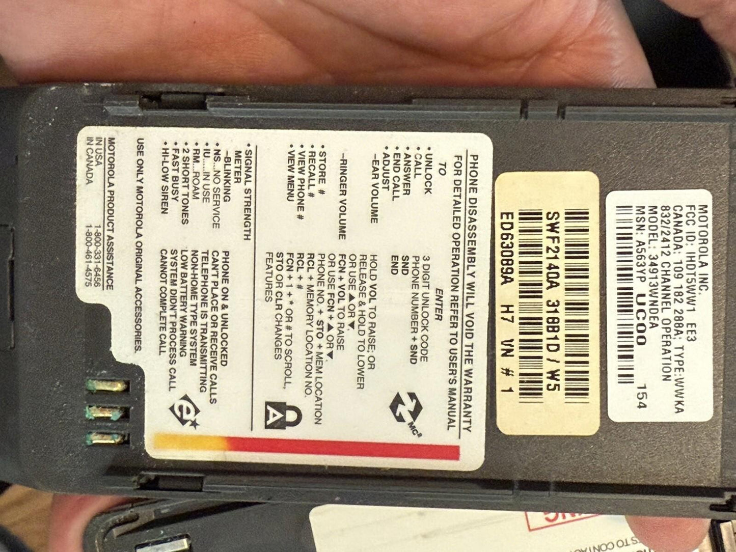 Used- Vintage Motorola MicroTac DPC 650 Flip Cell Phone Untested , No Power Cabl