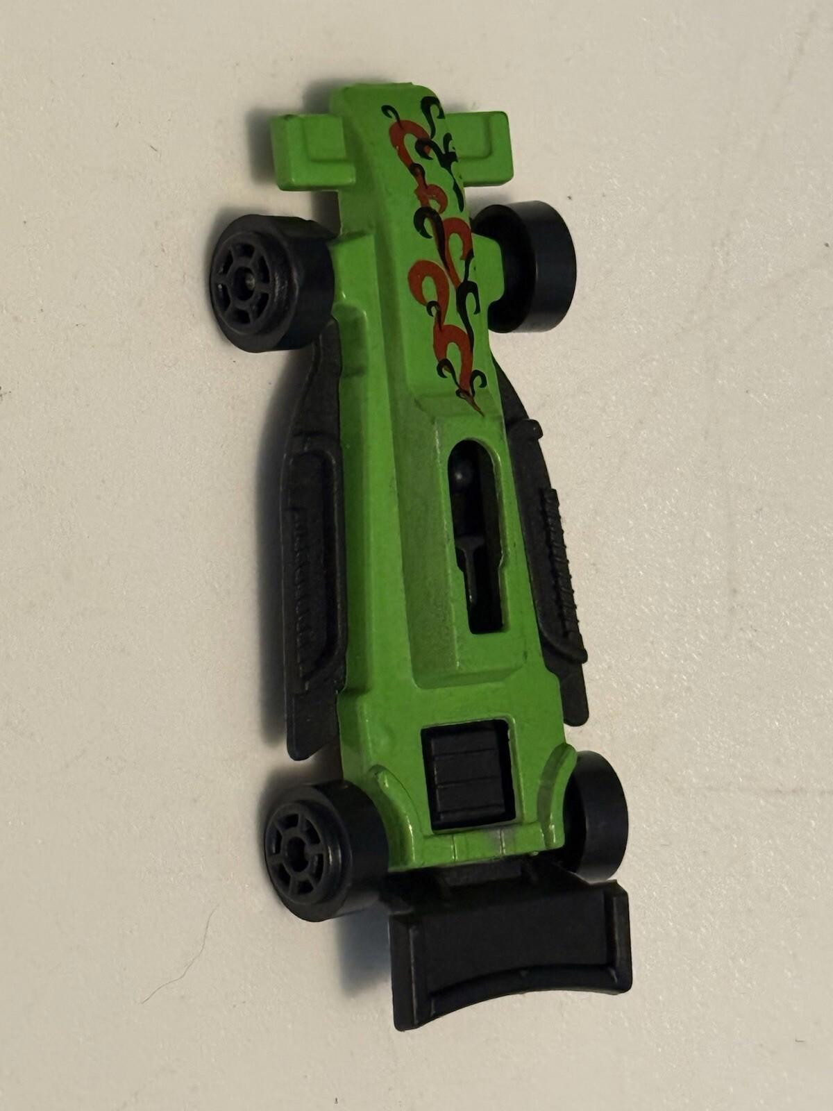 Vintage Toy Car - Green Plastic Sports Model w/ Flames, Made in China Miniature