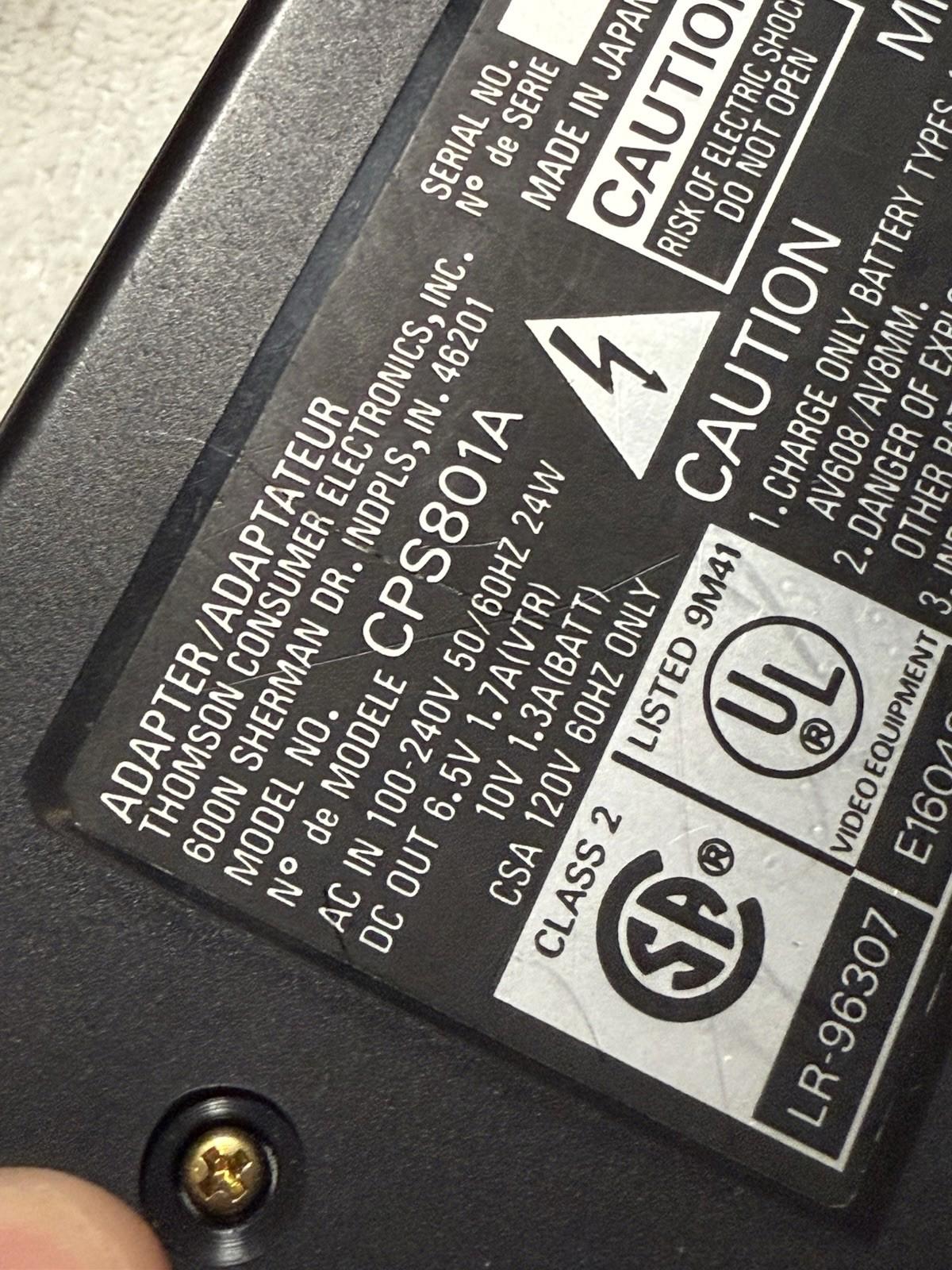 Thomson Consumer Electronics CPS801A Battery Charger AC Adapter 6.5V 1.3A Dock