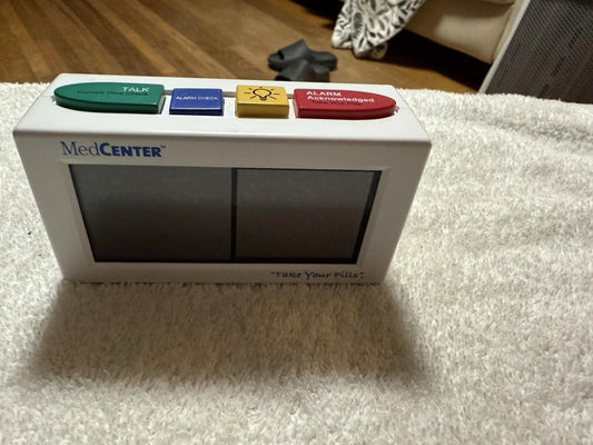 Talking Pill Reminder Clock with Loud, Easy Set, Multiple Alarms, No Power Cord