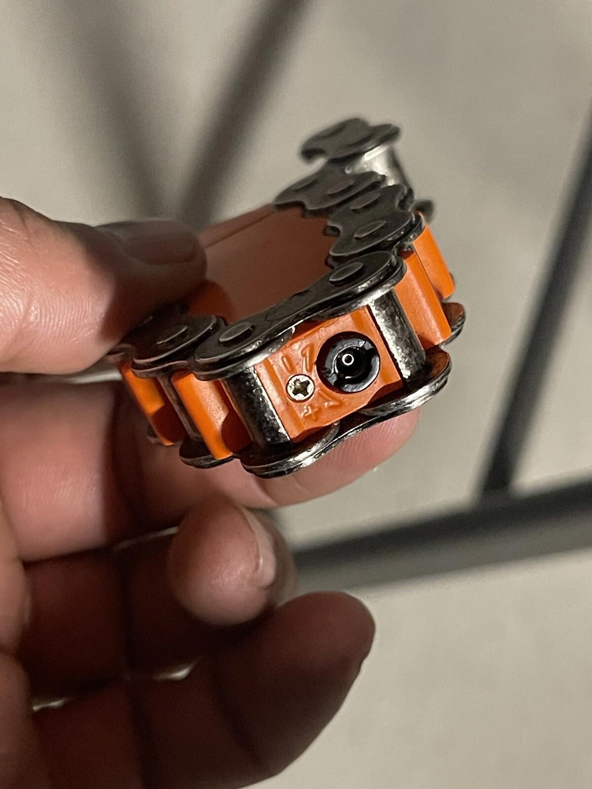 Vintage Automatic Cigarette Lighter Orange Bike Chain Link