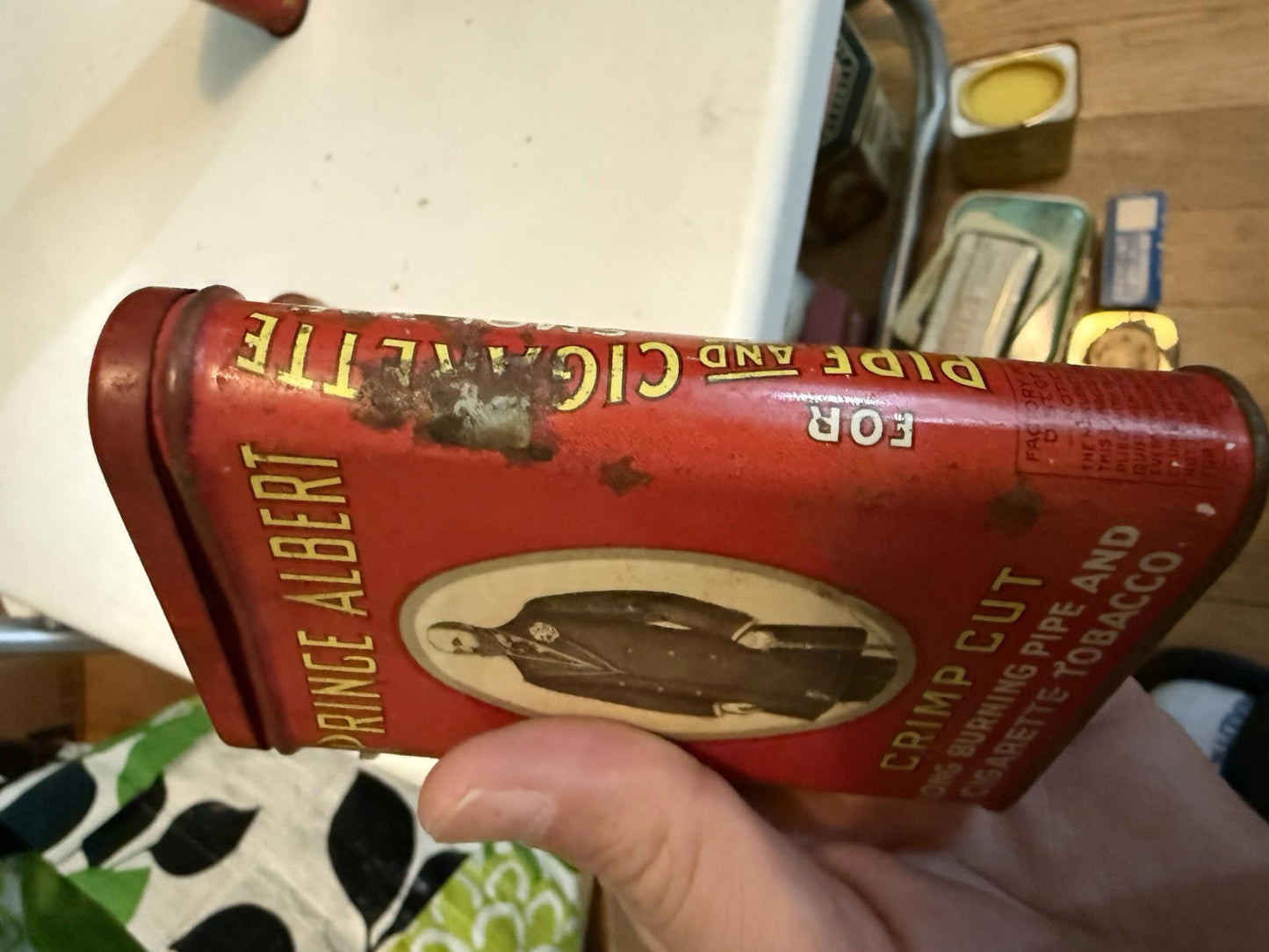 3  Prince Albert Crimp Cut Tobacco Hinged Pocket Tin - 1.5oz Empty Tins