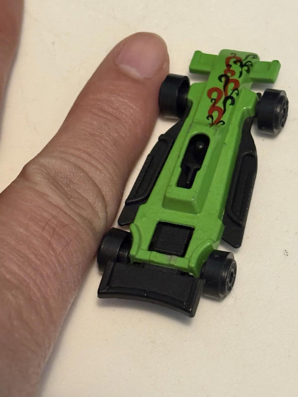 Vintage Toy Car - Green Plastic Sports Model w/ Flames, Made in China Miniature