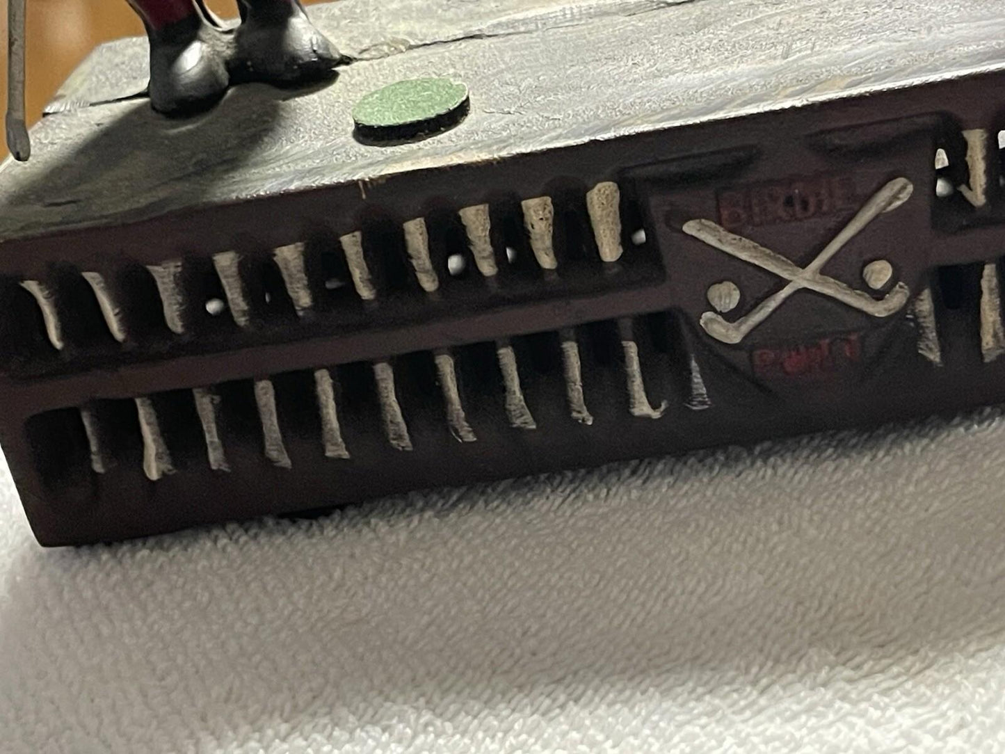 Vintage Cast Iron Toy Mechanical Bank. "Birdie, Putt" Golfer & Caddy.