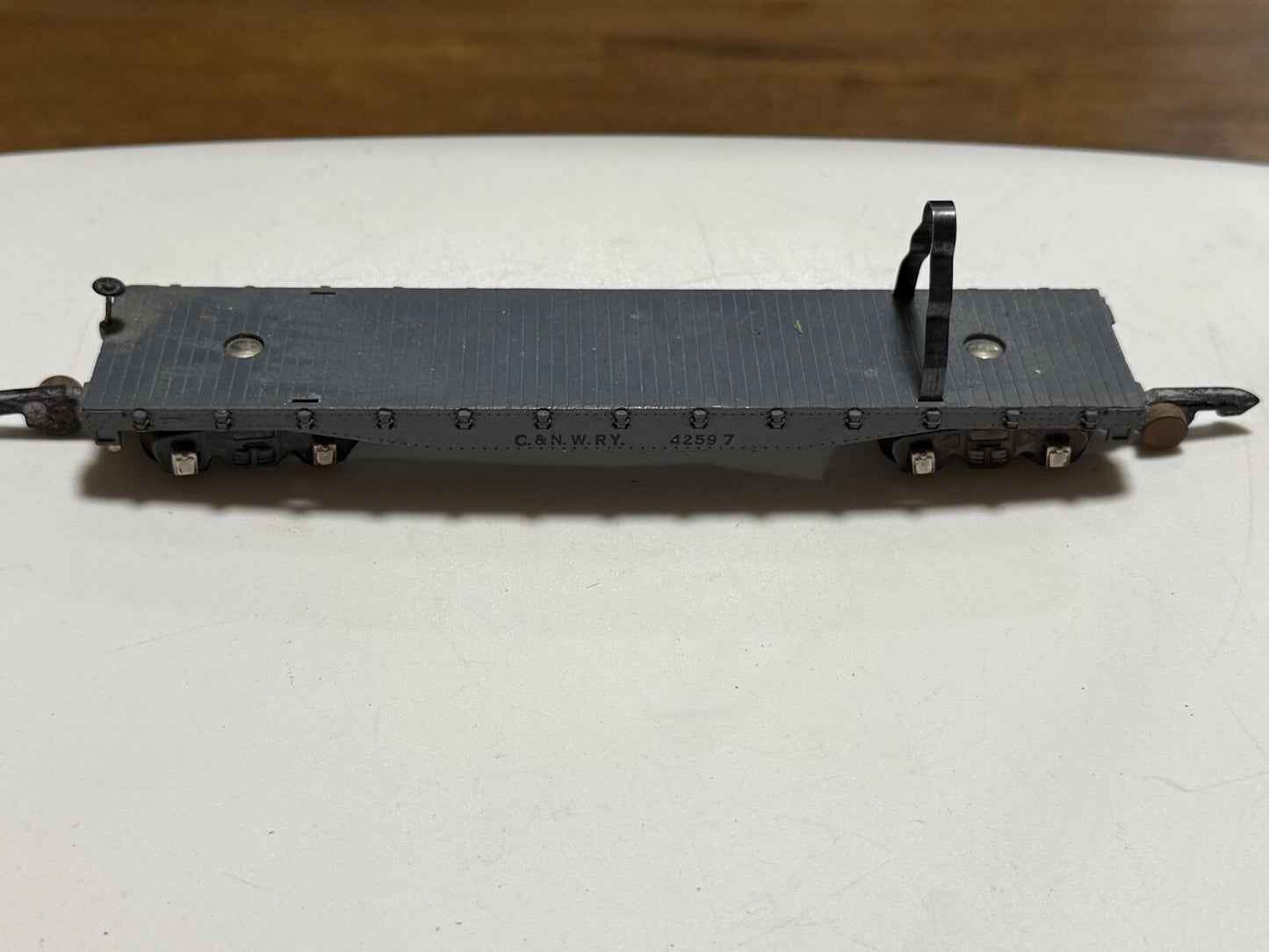 American Flyer PA 9952 S Scale C&N.W.R.Y. 4259 Logging Flat Metal Car