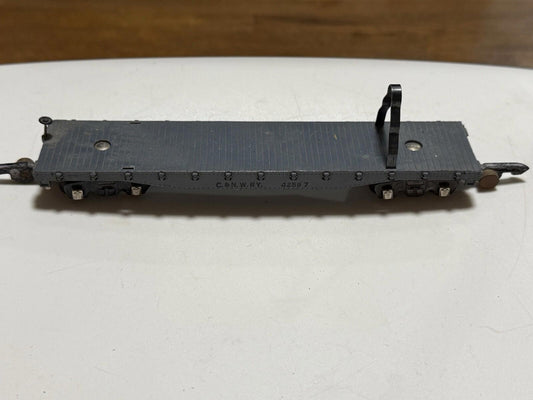 American Flyer PA 9952 S Scale C&N.W.R.Y. 4259 Logging Flat Metal Car