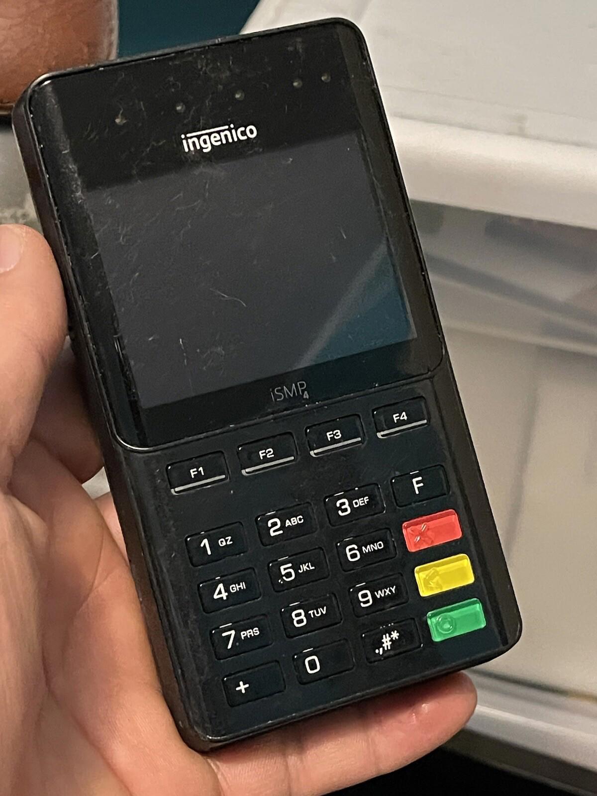 INGENICO ISMP4 IMP657-11P3556C PORTABLE POS TERMINAL (untested)