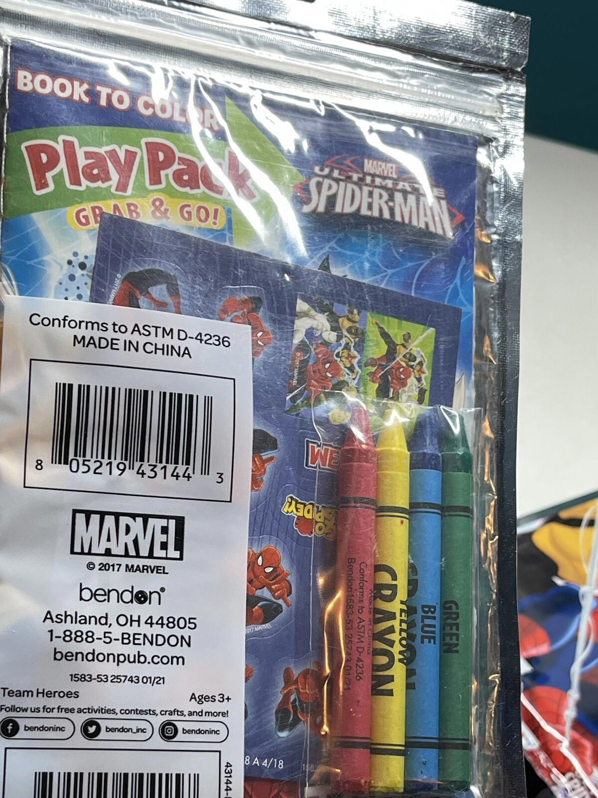 X2 Play Pack and Grab Go Spiderman 4 crayons 24 Page Fun Size Coloring Book (21)