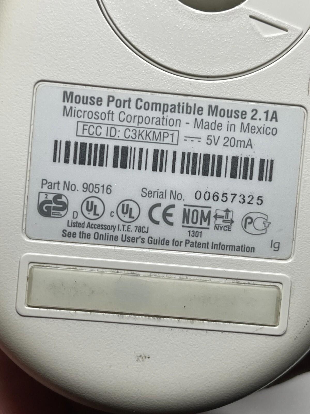 Microsoft Serial Mouse 2.0a Wired Mechanical Roller Ball 2-Button Vintage (21)