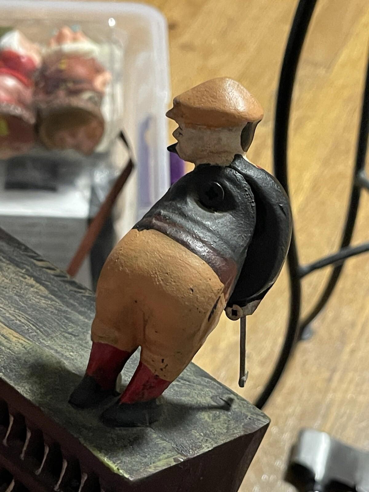 Vintage Cast Iron Toy Mechanical Bank. "Birdie, Putt" Golfer & Caddy.