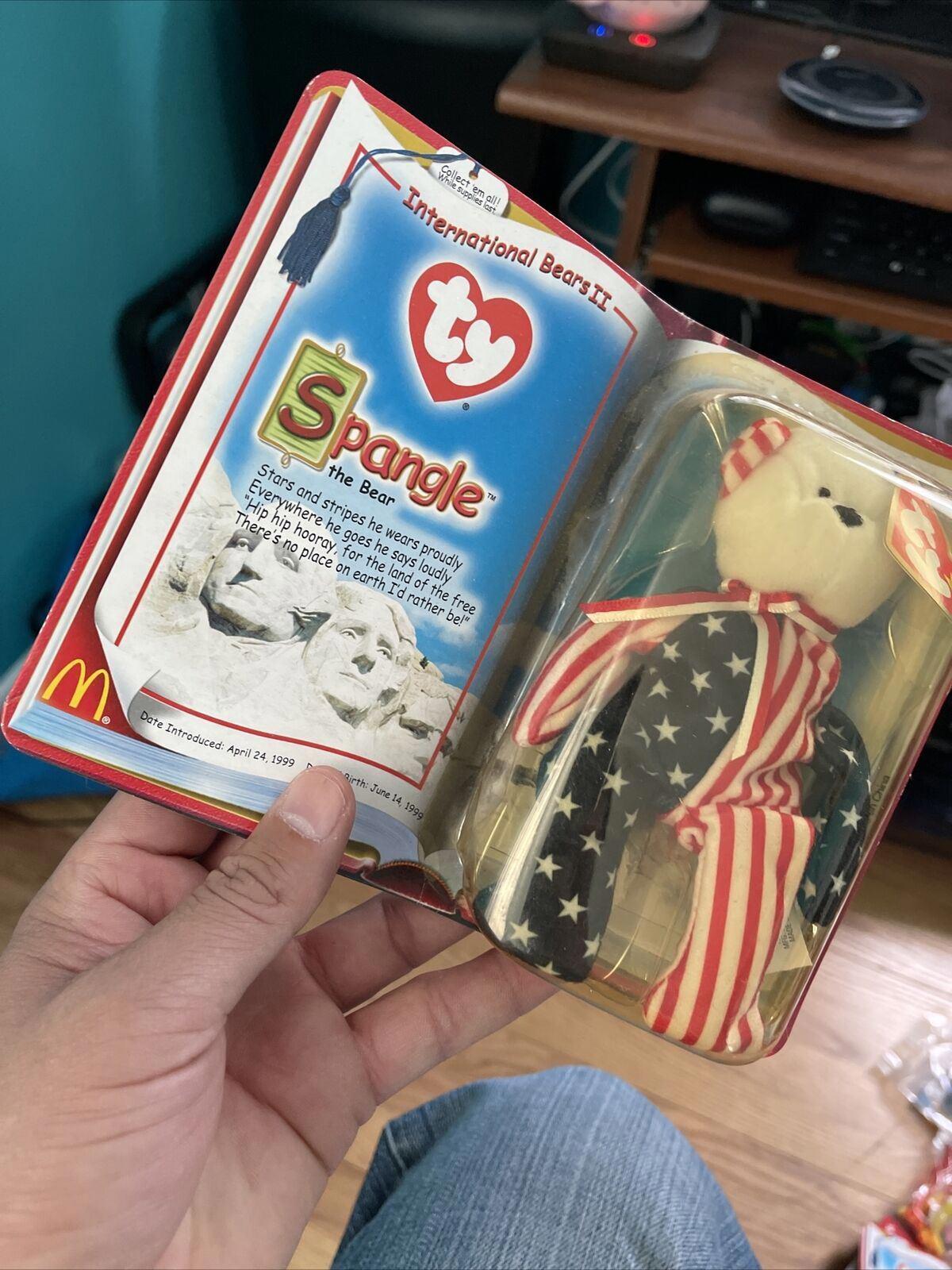 Ty Beanie Babies-Rare! Spangle The Bear - McDonalds - 1999 in original packaging