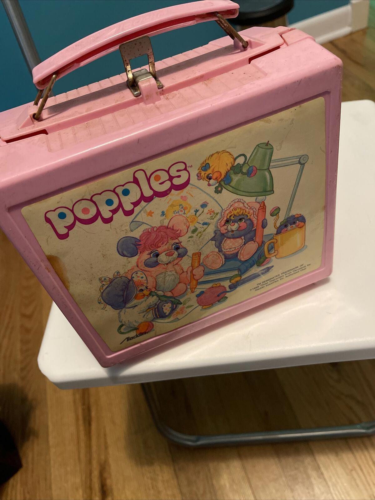 Vtg 1986 Aladdin "Popples" Plastic Lunch Box