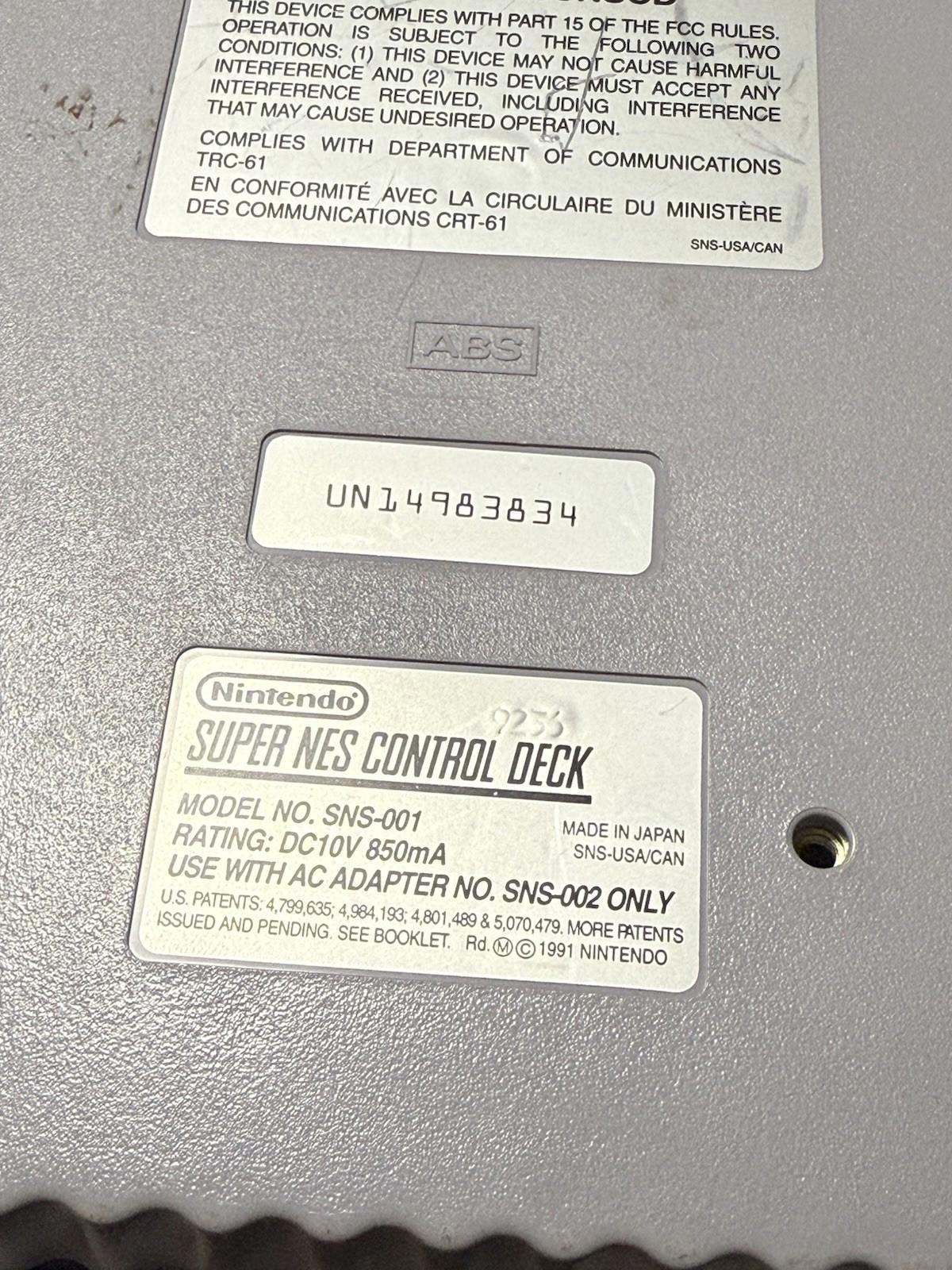 Super Nintendo SNES Console Bundle With Controller , No Video Cable