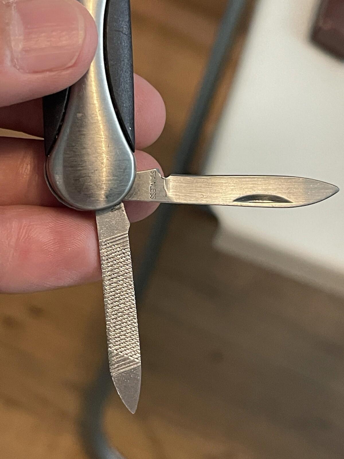 Vintage Mini Folding Knife  Tweezer Keyring Keychain