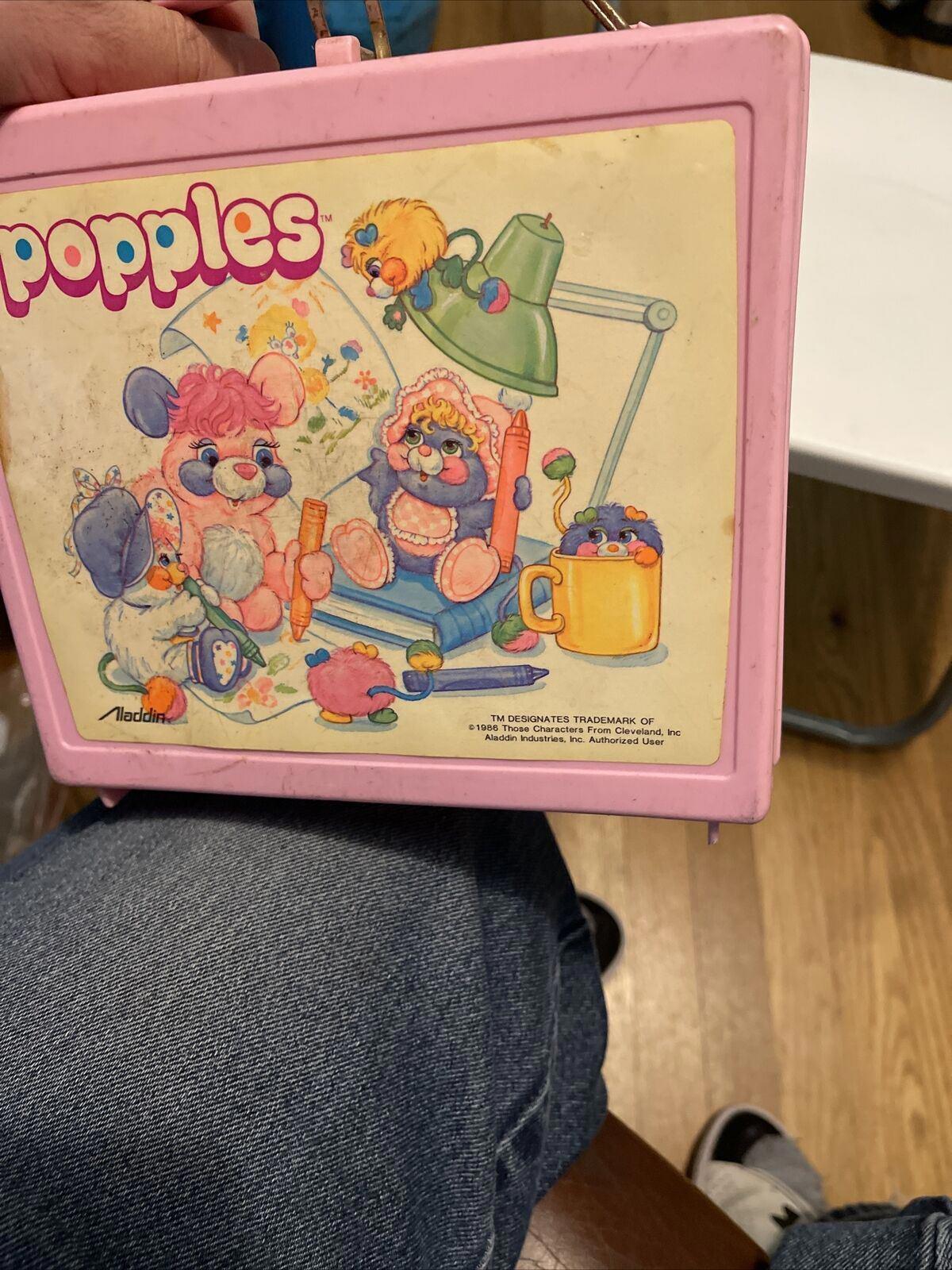Vtg 1986 Aladdin "Popples" Plastic Lunch Box
