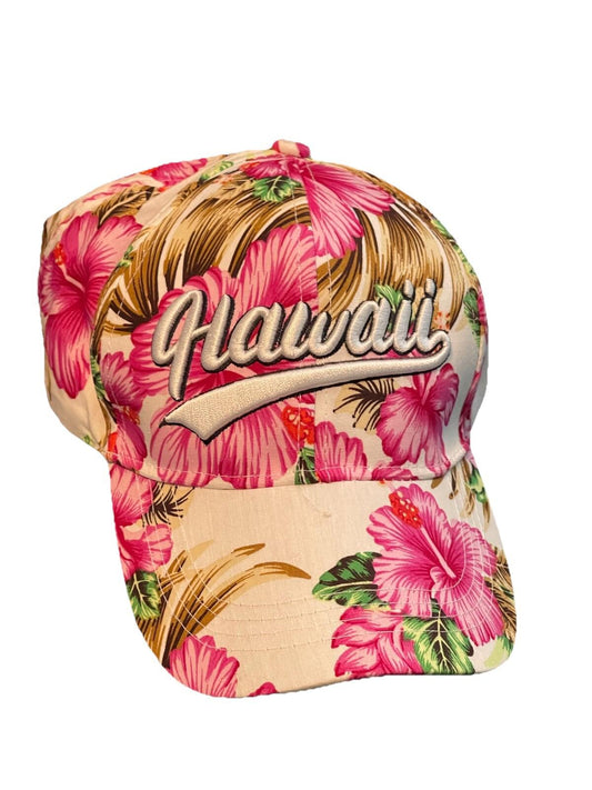 Vintage Hawaii Floral Pattern Snapback Ball Cap Hat