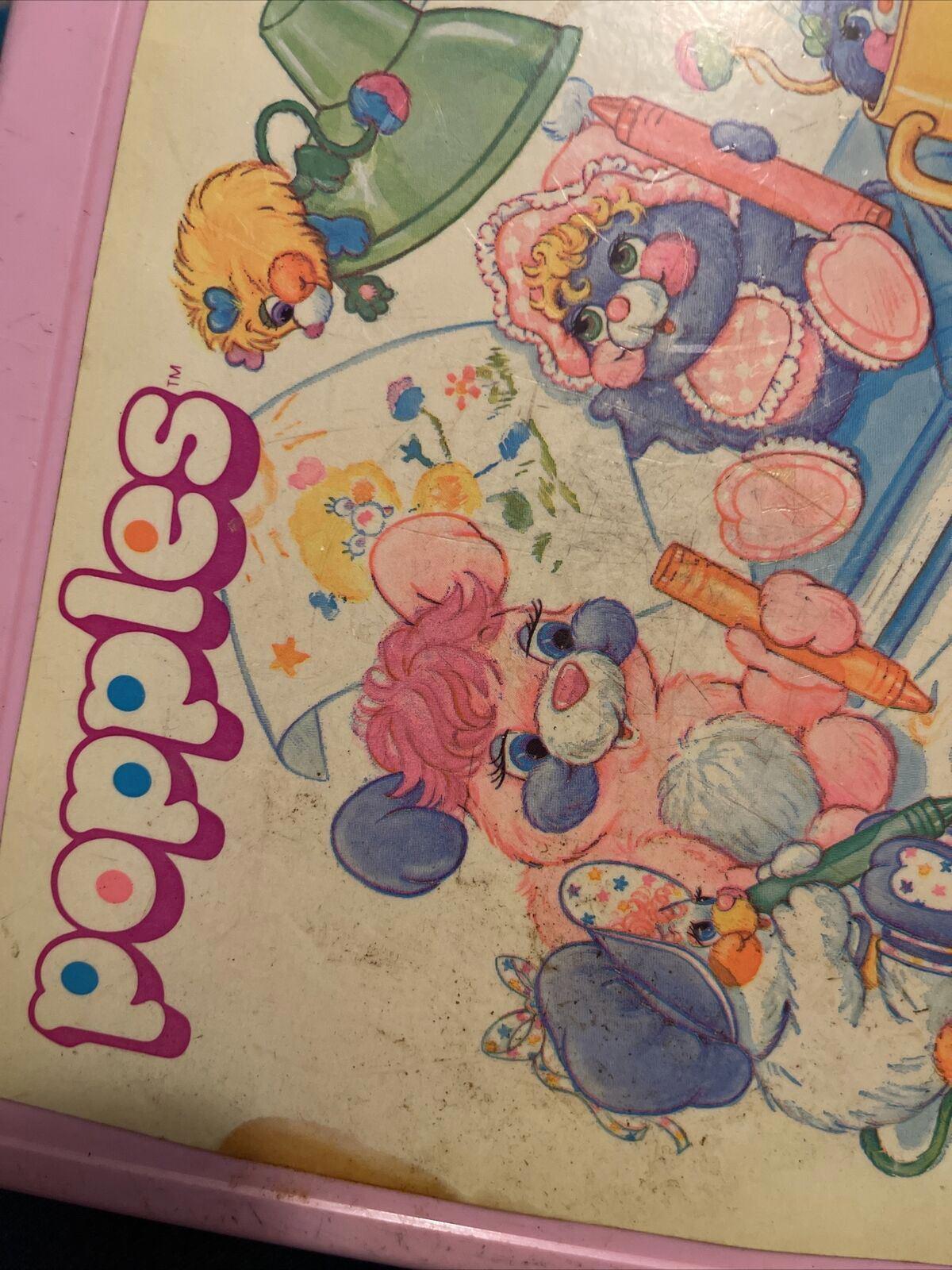 Vtg 1986 Aladdin "Popples" Plastic Lunch Box