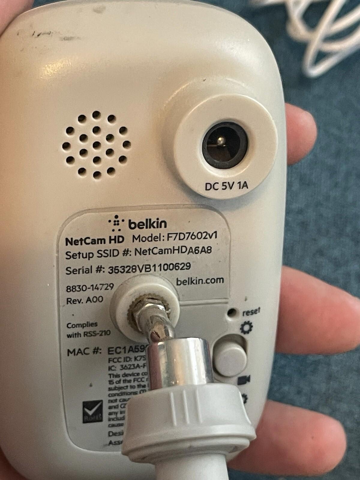 Belkin Netcam HD With Power Adapter