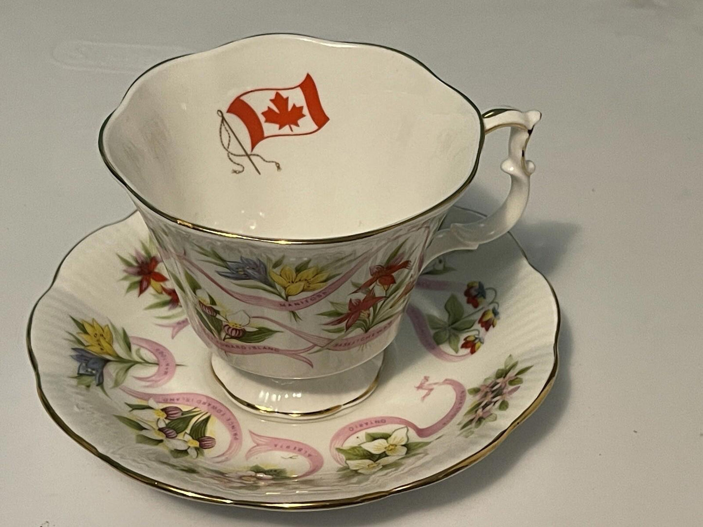 Royal Albert Cup & Saucer Canada “Our Emblems Dear” Bone China