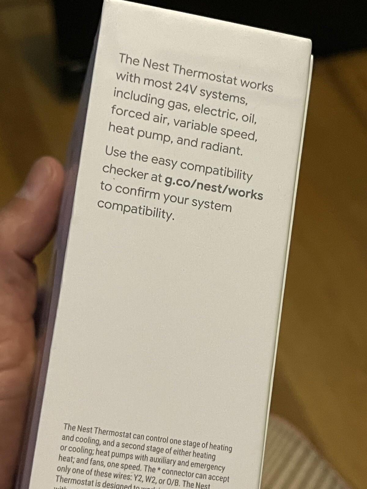 Google Nest Thermostat Sensor Charcoal, open box model G4CV2