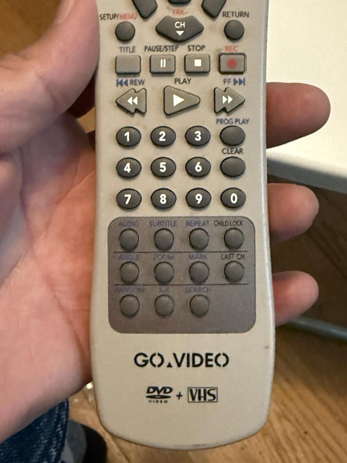 Go Video Remote Control Unit DVD Vid + VHS Working Nice