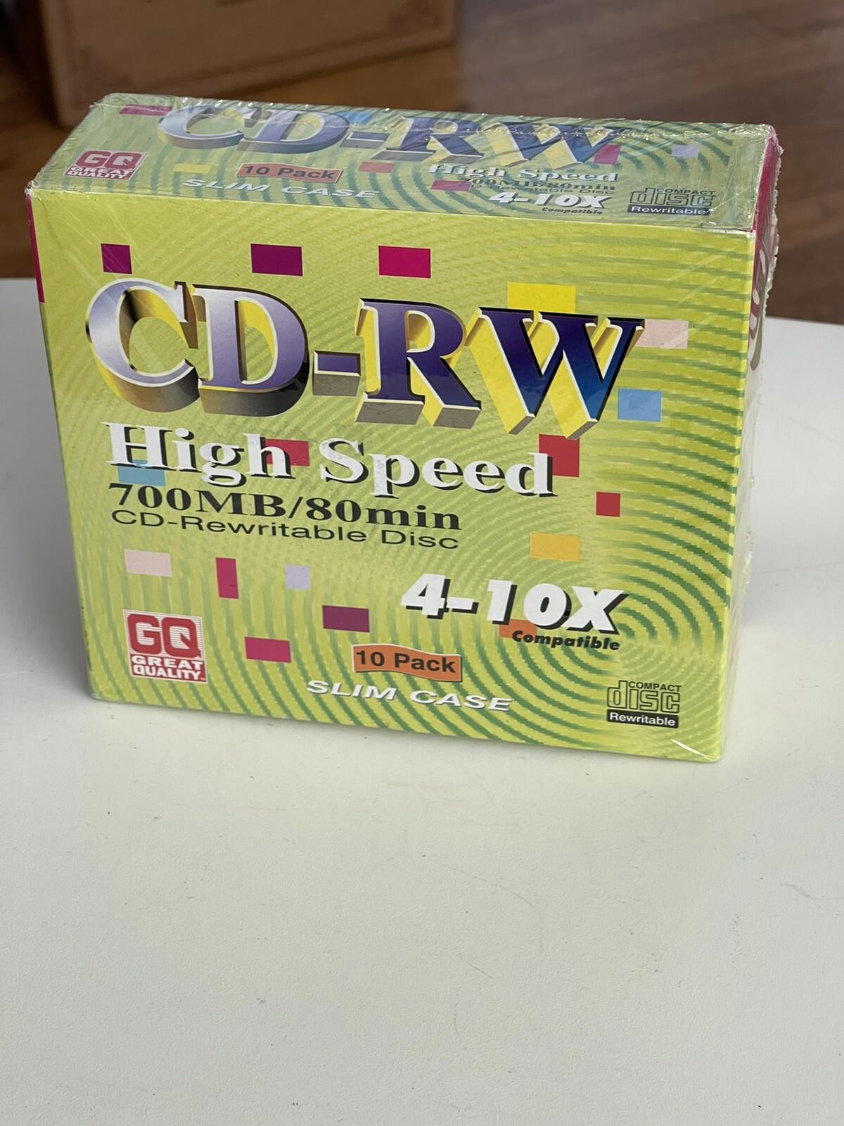 Great Quality  CD-RW Discs 700MB/80min 4x  - 10 Pack