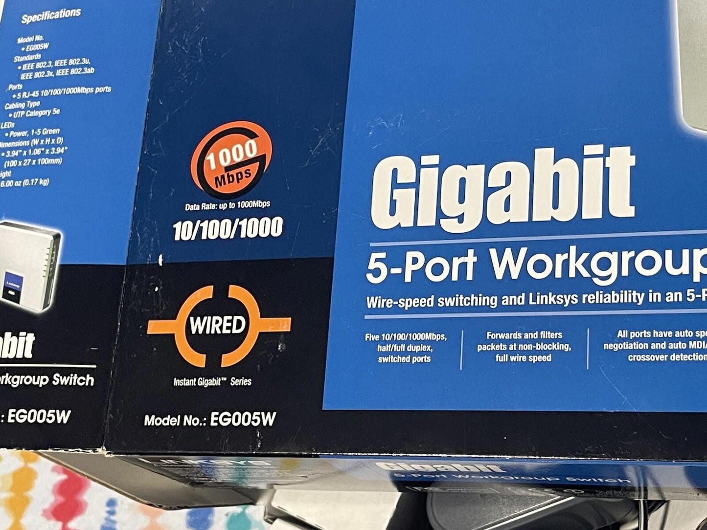 Linksys  Instant Gigabit (EG005W) 5-Ports External Switch 10/100/1000Mbps