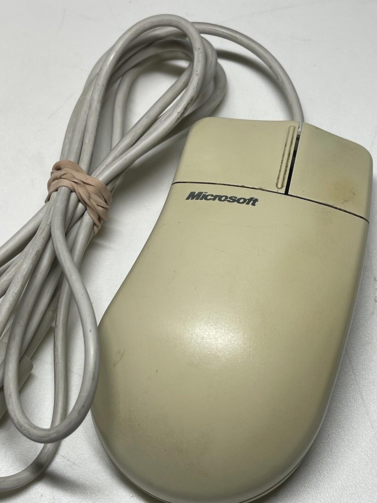 Microsoft Serial Mouse 2.0a Wired Mechanical Roller Ball 2-Button Vintage (21)