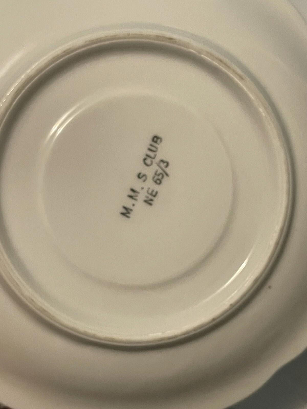 Vintage MMS Club China Fine bone china teacup and sauce