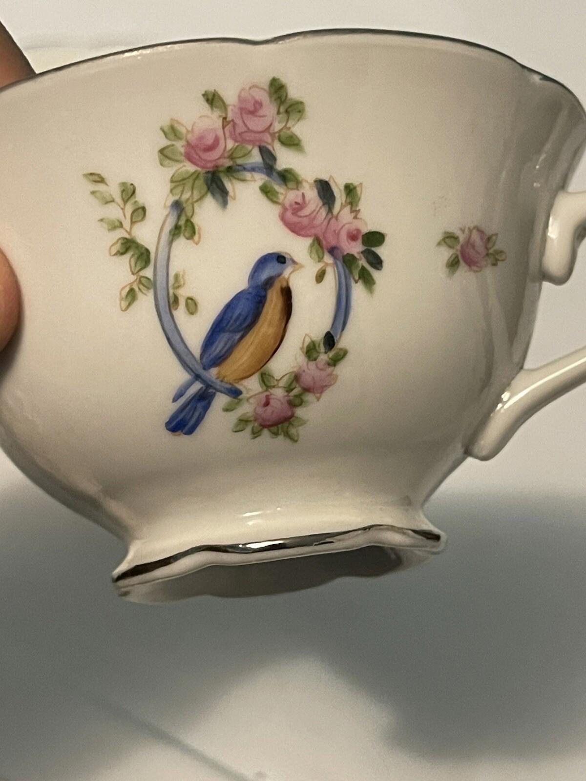 Vintage MMS Club China Fine bone china teacup and sauce